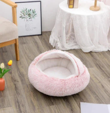 Cozy and comfortable 2-in-1 pet bed for cats and dogs, featuring plush, warm, and soft materials