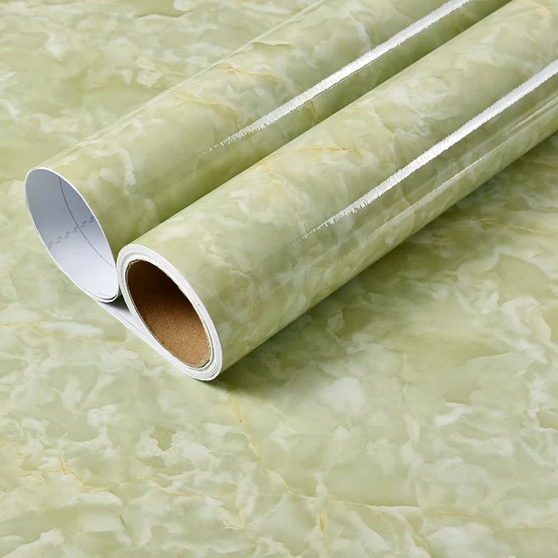 Elegant marble effect wallpaper for kitchen and bathroom renovation