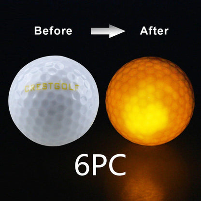 Luminous golf balls emitting a trail of light as they soar through the night sky, offering a captivating golfing experience.
