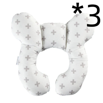 U-shaped baby head support pillow in pure cotton for car safety seats