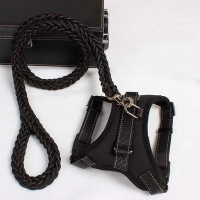 Premium padded dog harness with reflective trim, suitable for medium to large dogs