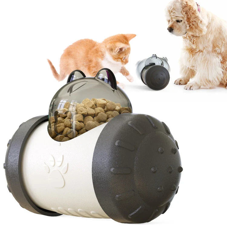Colorful interactive slow feeding ball toy for pets, designed to engage dogs and cats with treats and promote mental stimulation