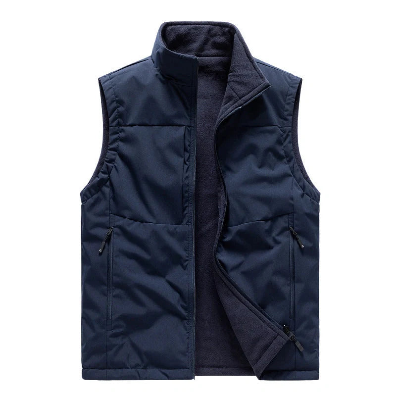 Men's double-sided fleece winter vest in various colours