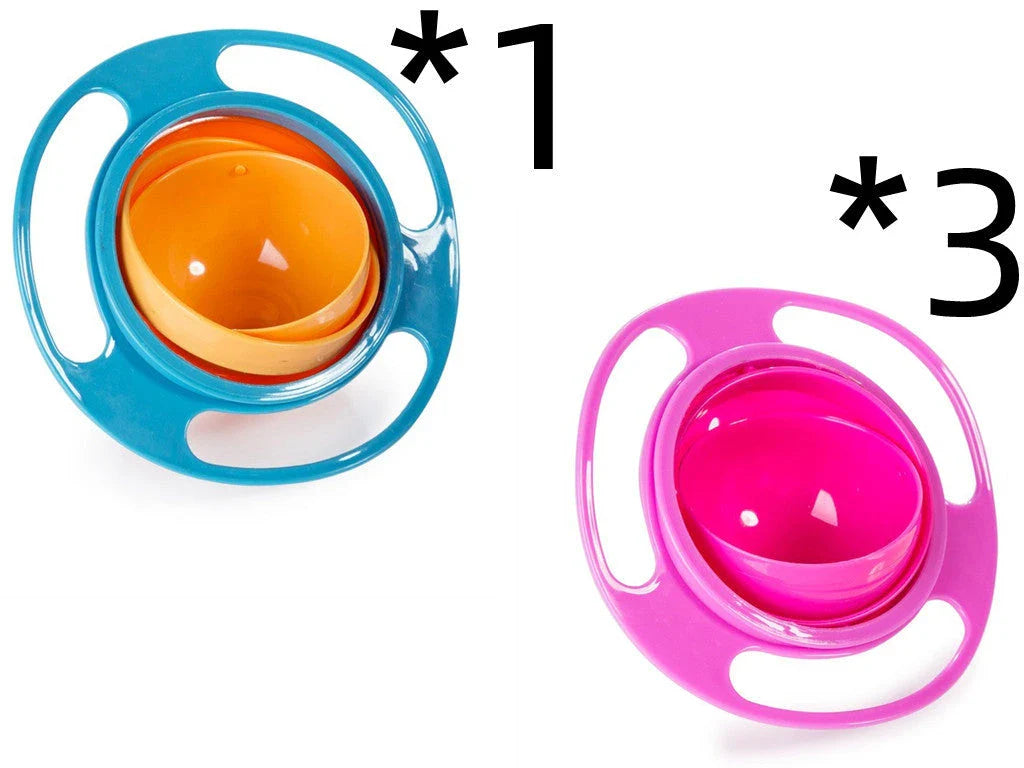 Rotating 360-degree spill-proof tableware bowl in vibrant colours