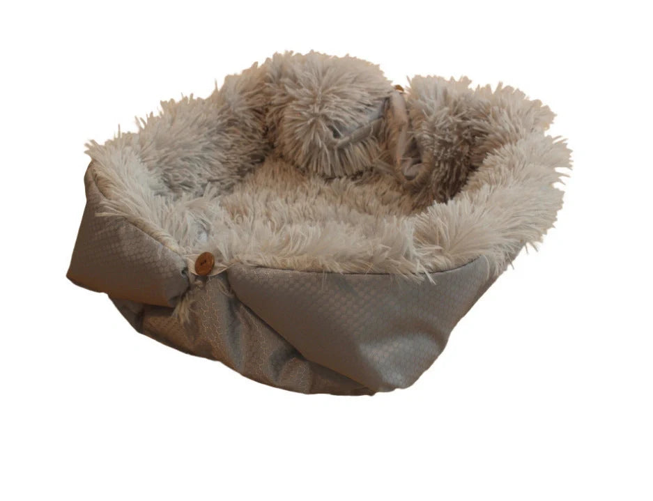 Foldable fleece pet bed mat for dogs and cats, soft warm sleep cushion