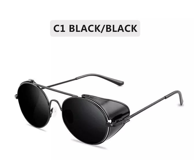 Steampunk sunglasses with UV400 protection and vintage metal frames in various colours