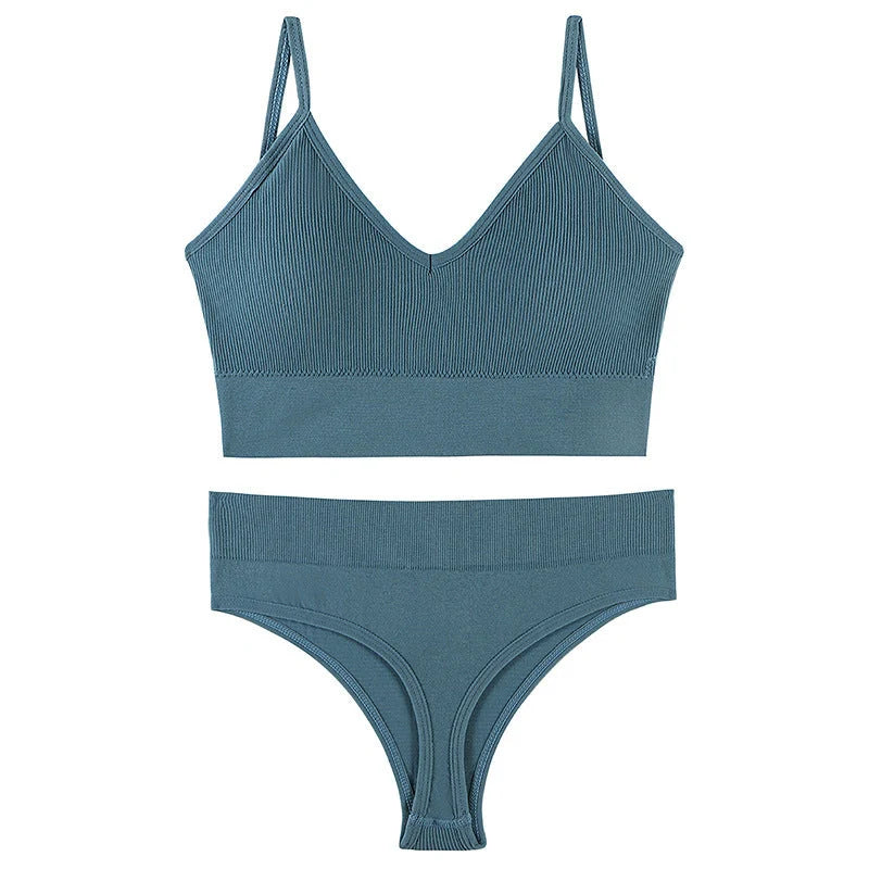 Wireless French triangle cup bra set for small chest push-up in various colours