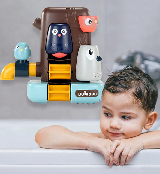 Delightful bird-shaped water toy with suction cups for secure placement in the bathtub, providing endless entertainment and healthy development for children during bath time.