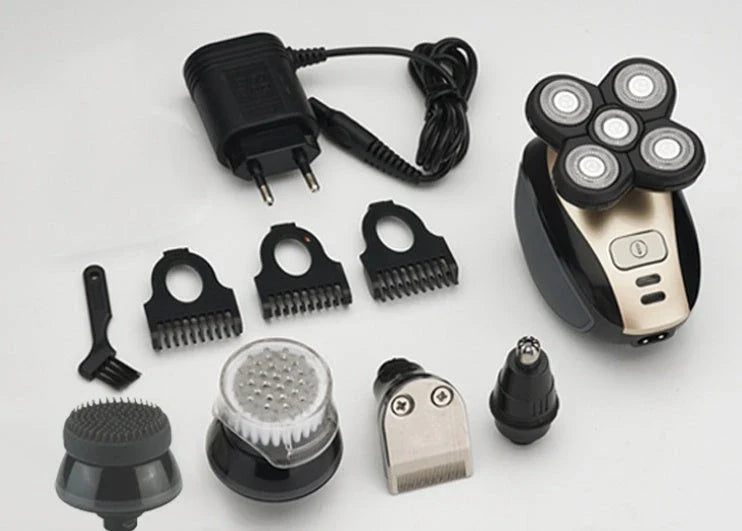 5-in-1 Rechargeable Electric Shaver for Men - Powerful, Versatile Grooming Tool with Waterproof and Easy-Clean Design