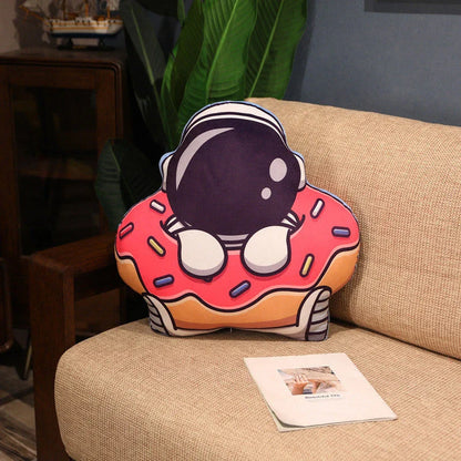 Soft, plush pillows in the shape of astronauts, rockets, and spacecraft to captivate young space enthusiasts
