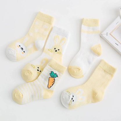 Breathable cotton baby socks in multiple colours for ages 0-9