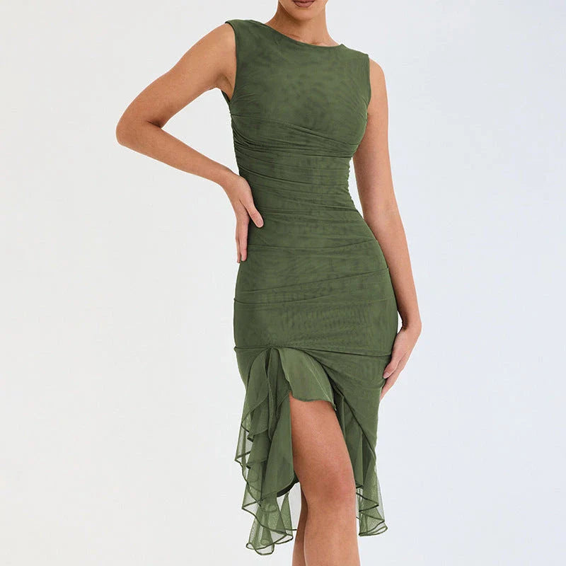 Sleeveless slim-fit mini dress in a variety of vibrant colors, perfect for summer style and comfort