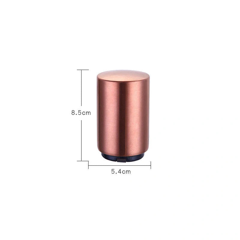 Portable magnetic automatic beer bottle opener in brushed stainless steel finish