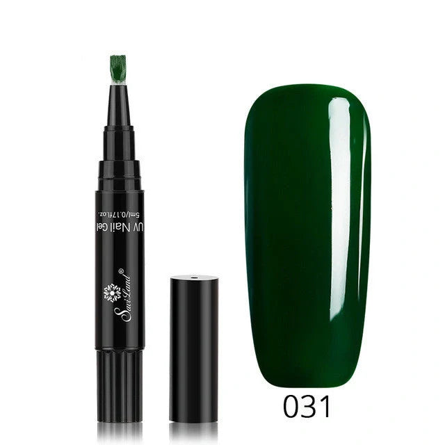 3-in-1 Gel Nail Varnish Pen with Glitter for easy one-step nail art