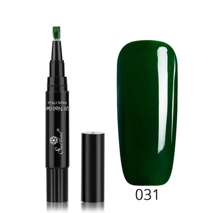 3-in-1 Gel Nail Varnish Pen with Glitter for easy one-step nail art