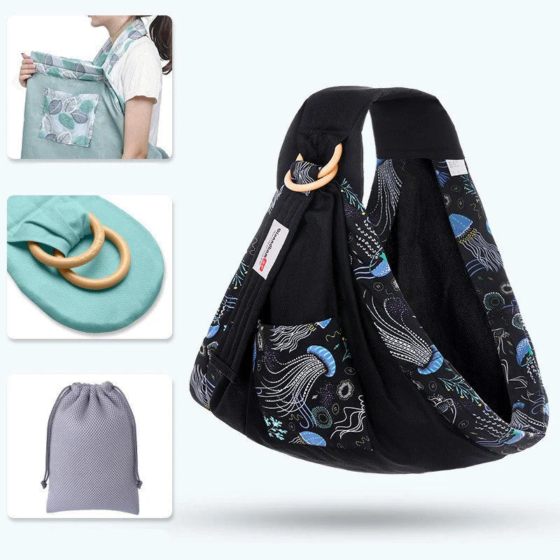 Adjustable baby wrap carrier sling in various colours for comfortable nursing and carrying