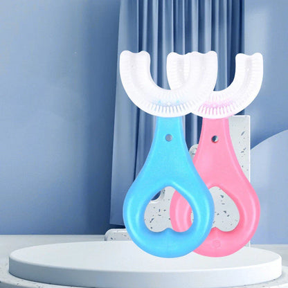 Soft, U-Shaped Children's Toothbrush in Various Vibrant Colors Made of Food-Grade Rubber