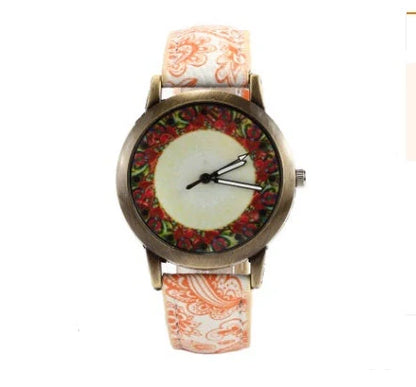 Sleek and stylish quartz watch with a captivating kaleidoscope design, perfect for elevating your everyday fashion