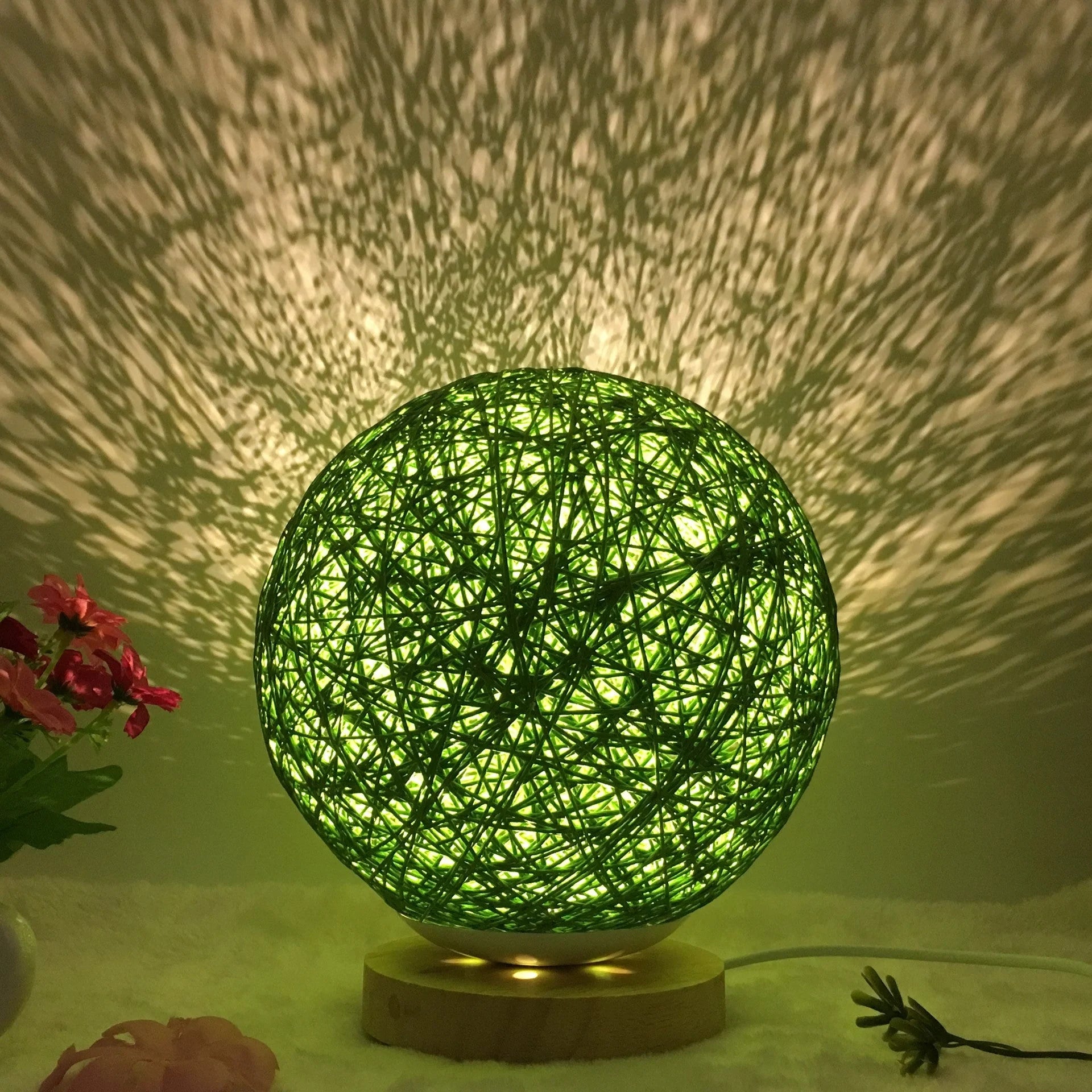 Creative Linen Table Lamp with LED Intelligent USB7 Colour RGB16 Remote Control
