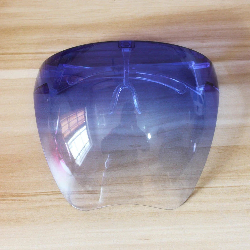Premium multi-function face shield glasses with anti-fog coating, durable plastic frame, and crystal-clear lenses for sun protection and safety