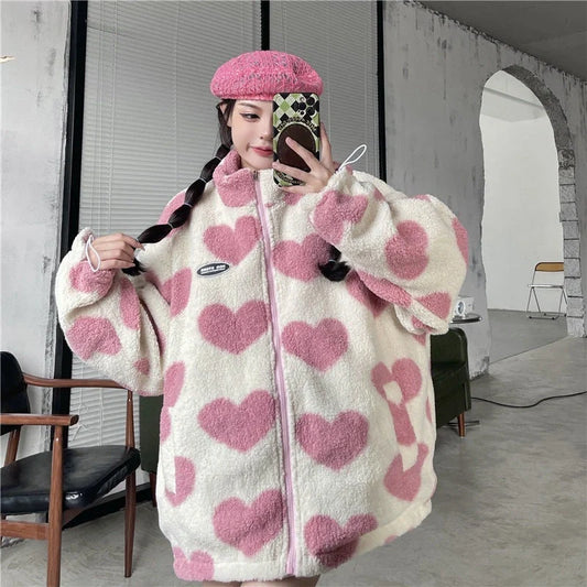 Cosy reversible cotton coat with fleece lining, available in black, pink and sky blue colours