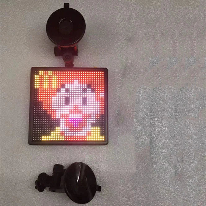 Car Rear Window LED Emoticon Screen displaying vibrant messages