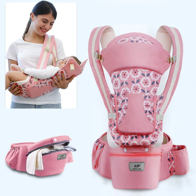 Premium ergonomic baby carrier with versatile 3-in-1 design, suitable for infants and toddlers up to 4 years old