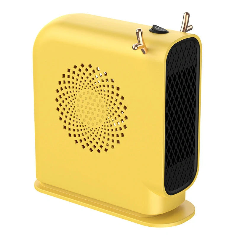 Compact Desktop Heater in Macaron Green, Ivory White, and Maya Yellow for small space warmth
