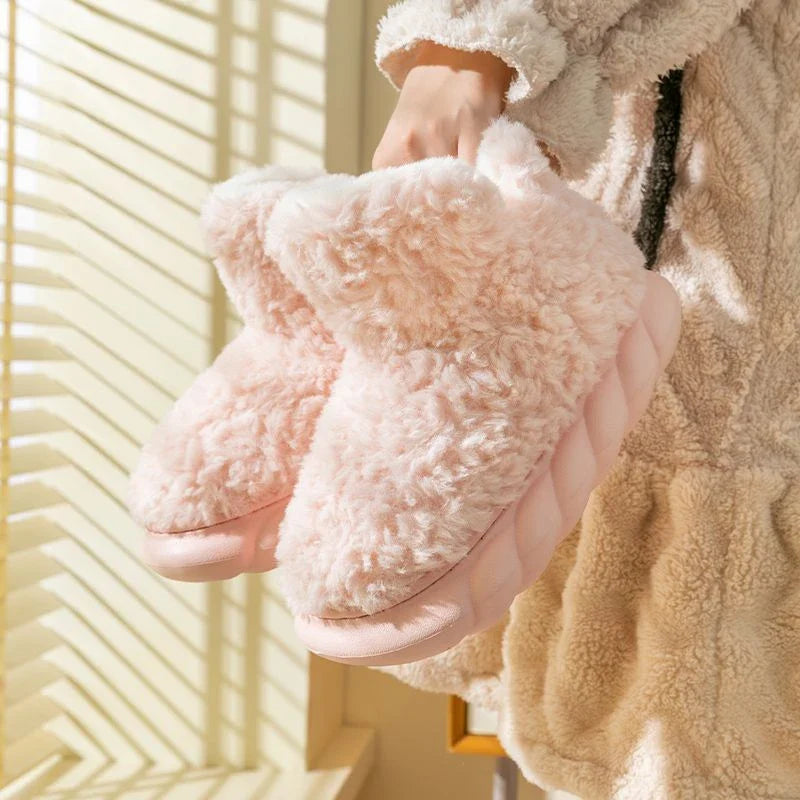 Cozy Wintertime Slippers with plush lining, waterproof heel, and variety of vibrant color options