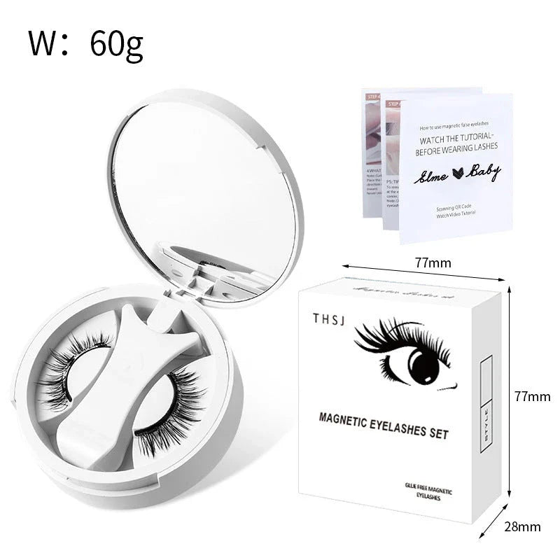 Magnetic false eyelashes with storage box, glue-free and natural-looking lash enhancement