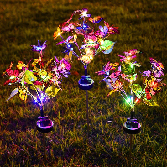 Solar Butterfly Courtyard Light LED with butterfly design for garden decoration