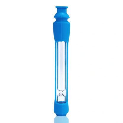 Modern portable glass pipe in various colours, compact and lightweight design
