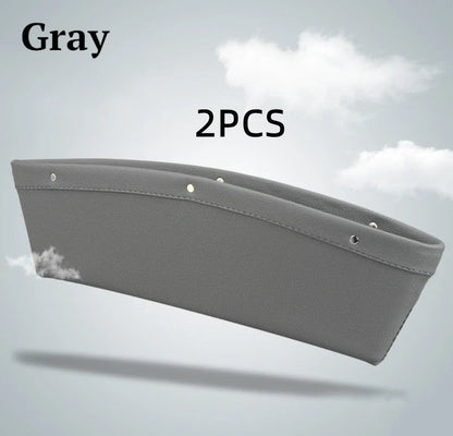 Premium Faux Leather Car Seat Organiser Caddy in various colours, providing convenient storage for phones, keys, and other small items