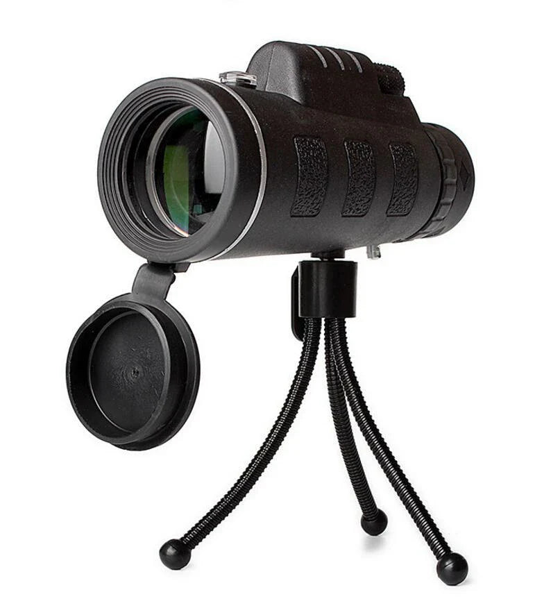 40x60 monocular telescope with compass and phone mount for outdoor adventures, birdwatching, and nature observation