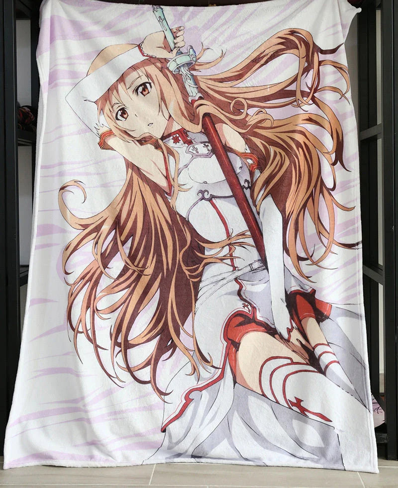 Customised cosy flannel blanket with cartoon design, made of premium acrylic fibre for softness and warmth