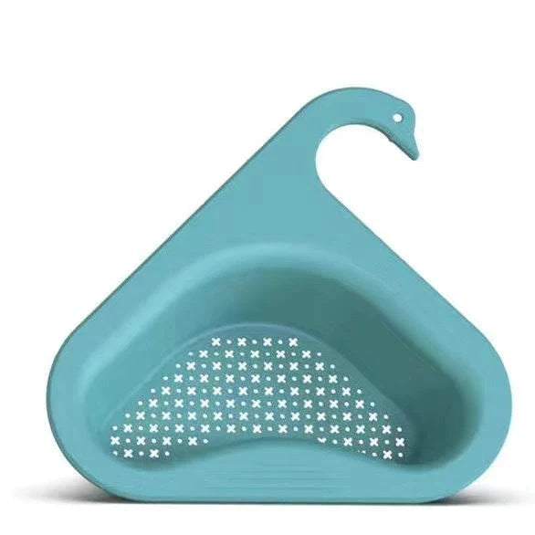 Swan-shaped kitchen sink hanging basket for drying fruits and vegetables
