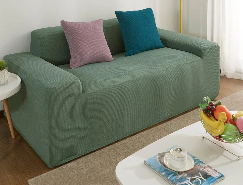 Waterproof polar fleece sofa slipcover in various colours protecting your living room furniture