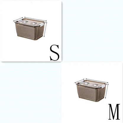 Premium food preservation containers for large capacity refrigerators, featuring customisable partitions, easy-to-clean design, and durable construction.