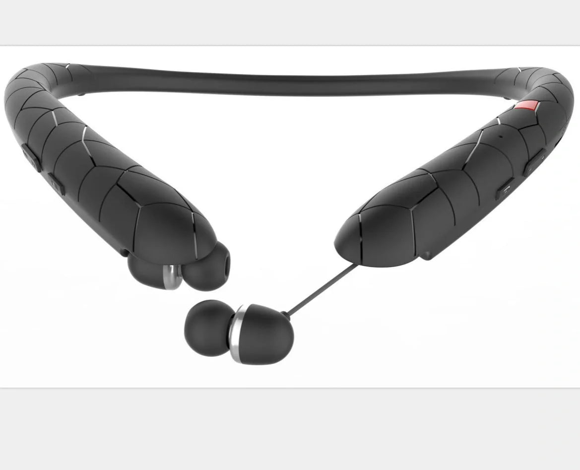 Sports Bluetooth Headphones with retractable wire and neckband design