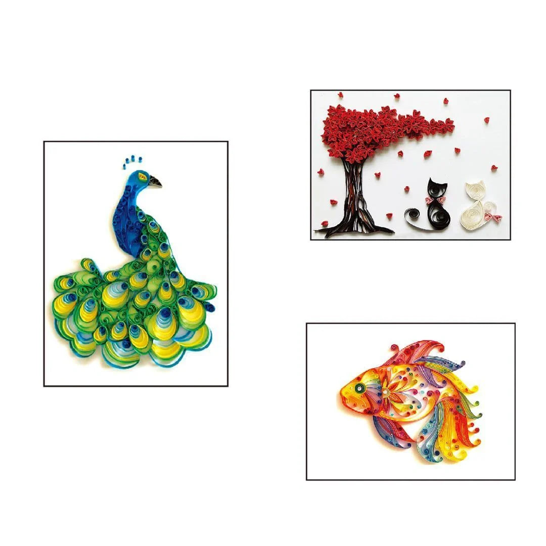 Premium DIY Quill Art Craft Kit with multicoloured paper strips and essential tools for paper quilling