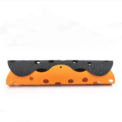 Cozy Felt Cat Tunnel with multiple peek-a-boo holes, available in various stylish color options for interactive play and relaxation.
