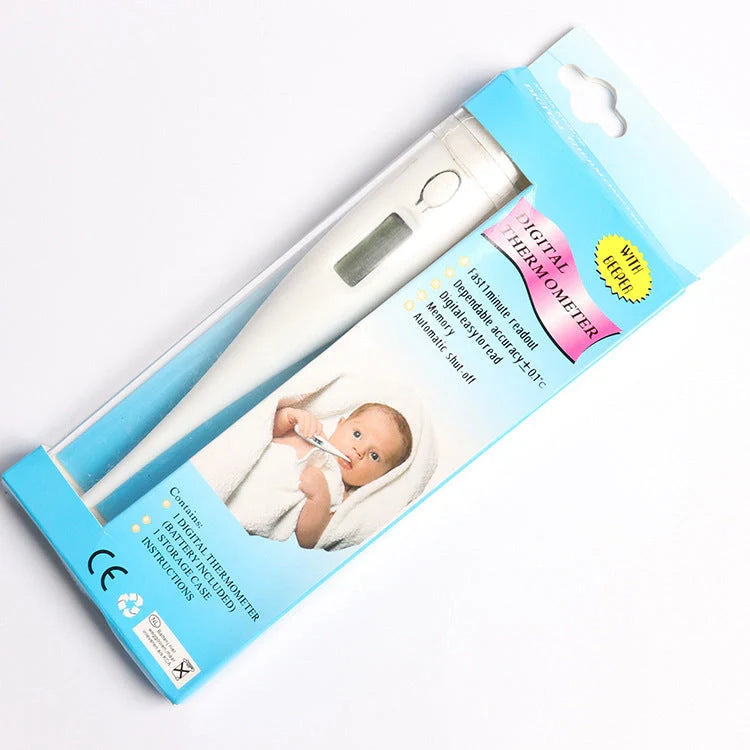 Compact electronic thermometer with white PP construction for accurate temperature measurement