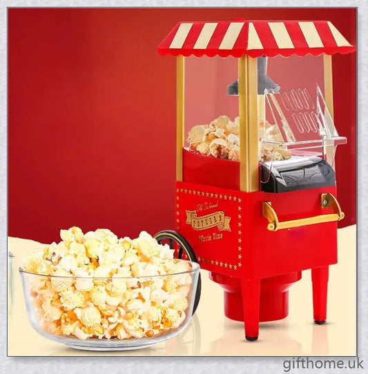 Retro-inspired Mini Popcorn Maker with Classic Car Design for Healthier, Oil-Free Snacking