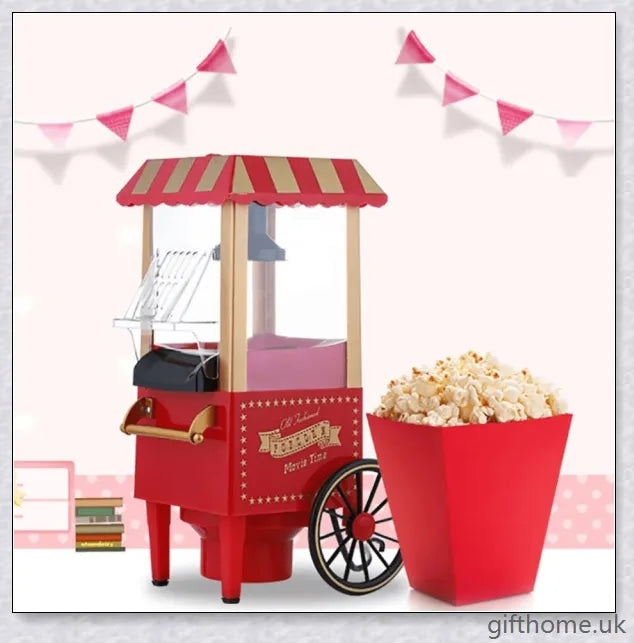 Retro-inspired Mini Popcorn Maker with Classic Car Design for Healthier, Oil-Free Snacking