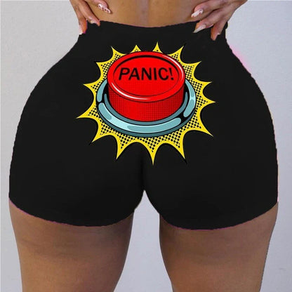Plus size cotton graphic biker shorts in multiple colours
