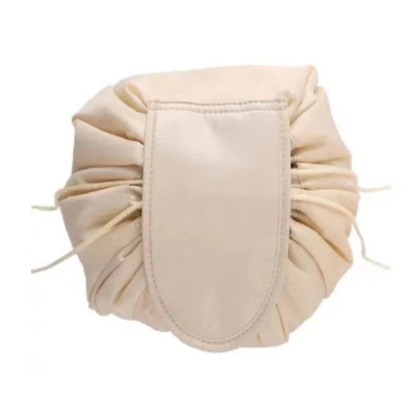Stylish and practical cosmetic bag with multiple color and pattern options, featuring a drawstring closure and roomy interior for easy organization during travel.