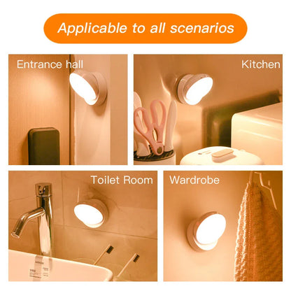 Motion-activated LED light with adjustable brightness and direction, designed for versatile use in any room of the home.