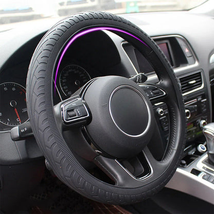 Anjiemei Silicone Steering Wheel Cover in various colours on a car steering wheel