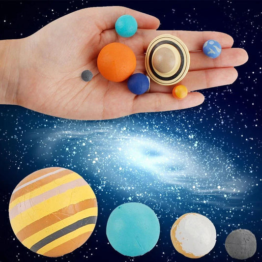 Wooden solar system model featuring all major planets for educational and decorative use