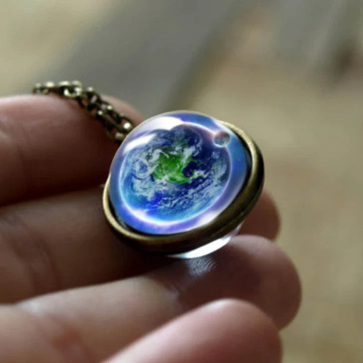 Ethereal Nebula Galaxy Double-Sided Pendant Necklace with Captivating Celestial Patterns